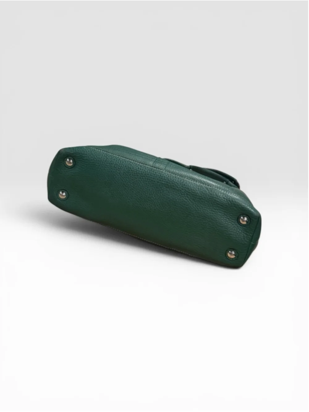 COACH Green Leather Satchel Carryall Pebbled Bag